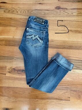 Miss Me Blue Washed Embellished Pocket Jeans